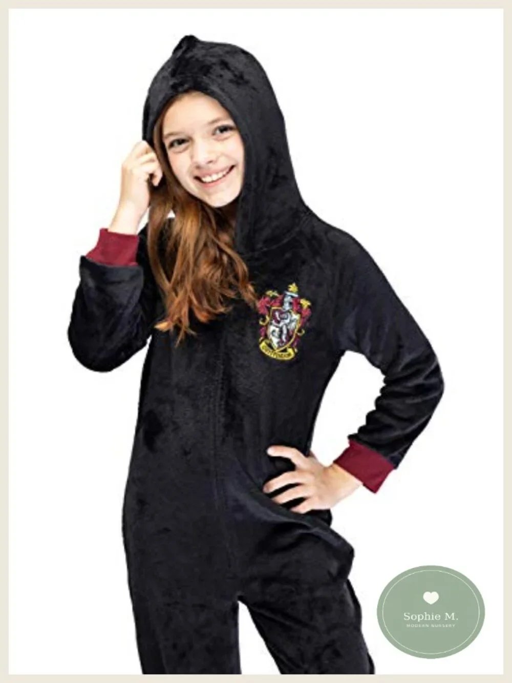 Harry Potter Kids Hooded Fleece One-Piece Pajama Union Suit